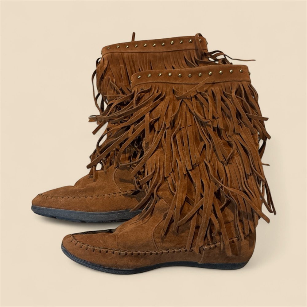 Rampage Fringe Suede Boots